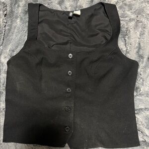 H&M Black Sleeveless Blouse with Buttons
